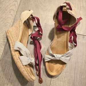 J. Crew Marianne Espadrille Wedge Sandals 8 Boho Summer
